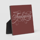 Elegant Happy Thanksgiving-script Fotoplaat (Voorkant)