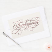 Elegant Happy Thanksgiving-script Rechthoekige Sticker (Envelop)