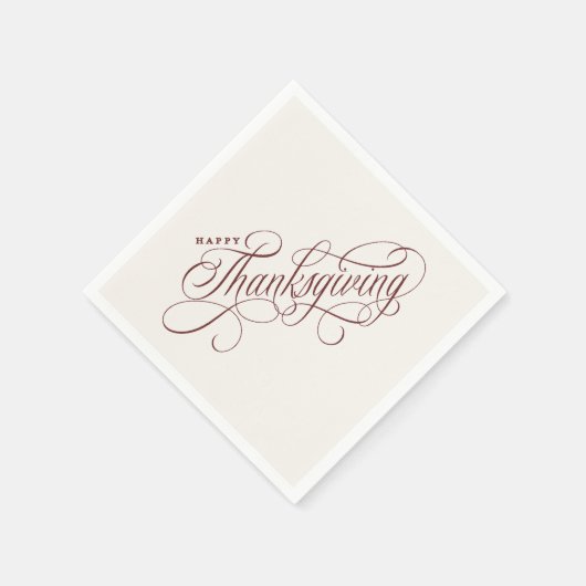 Elegant Happy Thanksgiving-script Servet (Hoek)