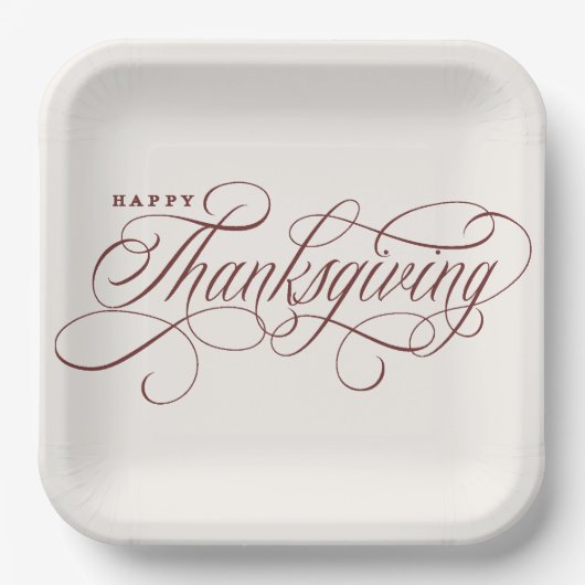 Elegant Happy Thanksgiving scriptontwerppapier Papieren Bordje (Voorkant)