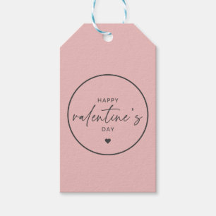 Elegant Happy Valentine's dag Blush Pink Cadeaulabel