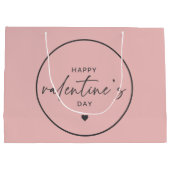Elegant Happy Valentine's dag Blush Pink Groot Cadeauzakje (Achterkant)