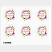 Elegant Happy Valentine's Day Floral Sticker Seal (Vel)
