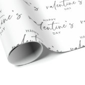 Elegant Happy Valentine's day Script Typografie Cadeaupapier (Rol Hoek)