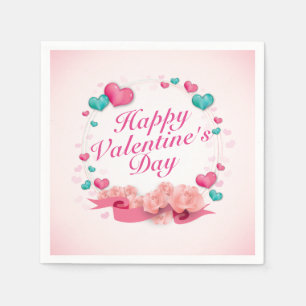 Elegant Happy Valentine's Day Snoep Harten Servet