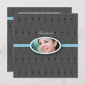 Elegant Harlequin Pattern: Blauw Kaart (Voorkant / Achterkant)