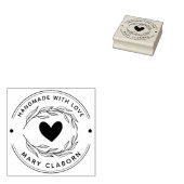 Elegant hart aangepaste naam handgemaakt met liefd 	rubberstempel (Gestempeld)
