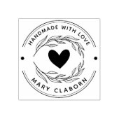 Elegant hart aangepaste naam handgemaakt met liefd 	rubberstempel (Afrduk)