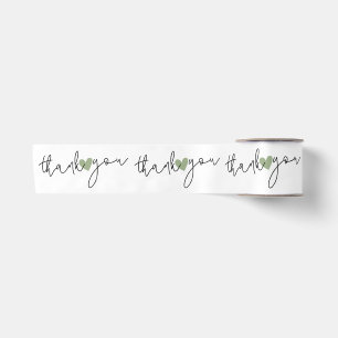 Elegant Hart Bedank Geschenkverpakking Groen Wit  Lint