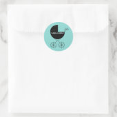 Elegant Hart en Bow Blauwgroen Blauwe Stickers (Tas)