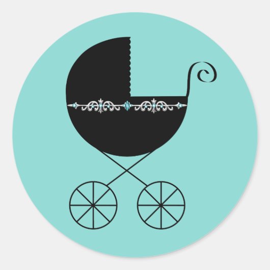 Elegant Hart en Bow Blauwgroen Blauwe Stickers (Voorkant)