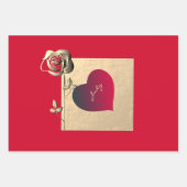 Elegant hart en Rozen Inpakpapier Vel (Voorkant 2)