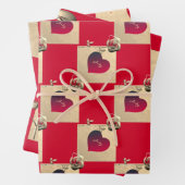 Elegant hart en Rozen Inpakpapier Vel (In situ)
