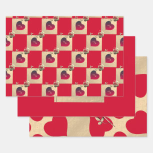 Elegant hart en Rozen Inpakpapier Vel