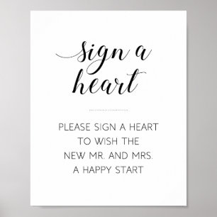 Elegant Hart Huwelijk Bord Poster