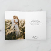 Elegant hart kalligrafie foto bruiloft bedankkaart (Binnen)