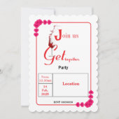 Elegant Hart Lijst Valentijns's Party Kaart (Voorkant)