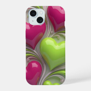 Elegant Hart Ontwerp Hoesje – Schattige Liefde iPhone 15 Hoesje