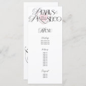 Elegant Hart Parels Prosecco Bubble Vrijgezellenfe Menu (Voorkant / Achterkant)