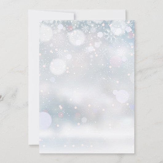 Elegant Hart Script Winter Oefenavondmaal Kaart (Achterkant)