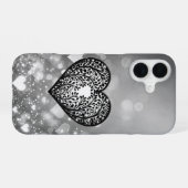 Elegant hart silhouet iPhone 16 hoesje (Achterkant horizontaal)