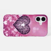 Elegant hart silhouet iPhone 16 hoesje (Achterkant horizontaal)