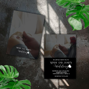 Elegant Hart Twee Foto Script Kaart