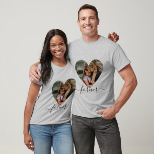 Elegant hart voor liefde, aangepaste foto's en tek t-shirt