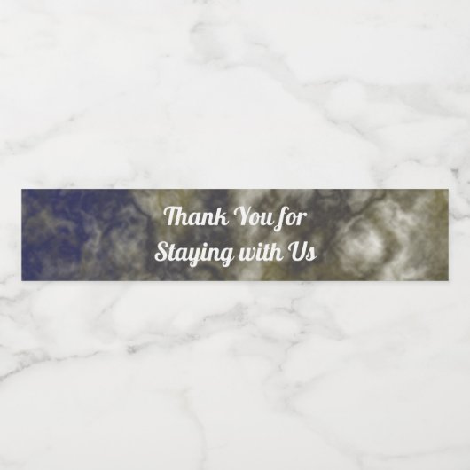 Elegant Hartelijk dank voor de goudblauwe, gemarme Waterfles Etiket (Enkel label)