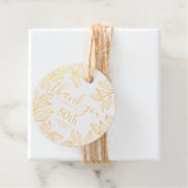 Elegant Hartelijk dank voor Gold Typography Leafy Bedankjes Labels (Met doos)