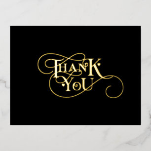 Elegant Hartelijk dank voor Typografie Foto Wedden Folie Feestdagen Briefkaart