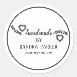 Elegant harten Met handgemaakte kalligrafie Ronde Sticker