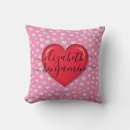 Elegant hartontwerp met hartspikkels kussen (Voorkant)
