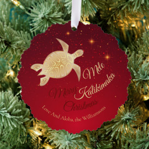 Elegant Hawaiiaanse Kerstmis Ornament Kaart
