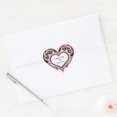 Elegant Heart Card With Red Roses Hart Sticker (Envelop)