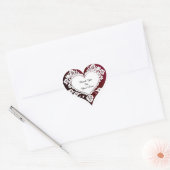 Elegant Heart Card With Red Roses Hart Sticker (Envelop)
