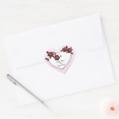 Elegant Heart Card With Red Roses Hart Sticker (Envelop)