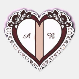 Elegant Heart Card With Red Roses Hart Sticker