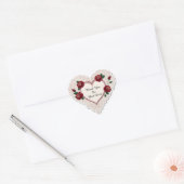 Elegant Heart Card With Red Roses Hart Sticker (Envelop)