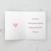 Elegant Heart & Flowers Moederdag Kaart (Binnen)