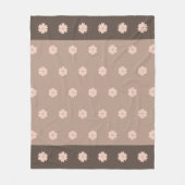 Elegant Heart Flowers op Brown & Beige Fleece Deken (Voorkant)
