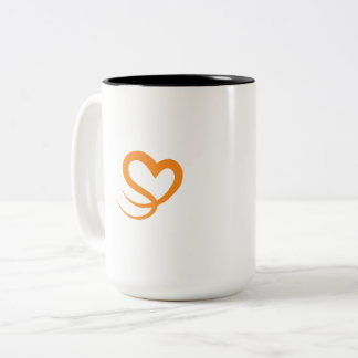 Elegant Heart Logo Koffiemok | Minimalistische Vro Tweekleurige Koffiemok