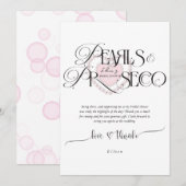 Elegant Heart Parels Prosecco Bruisende Bruidsfees Bedankkaart (Voorkant / Achterkant)