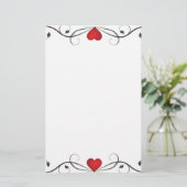 Elegant Heart Tattoo Briefpapier (Staand voorkant)