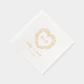 Elegant Heart Wreath Monogram Wedding Napkins (Droite)