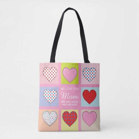 Elegant Heartful Moeder Day Design Draagtas (Voorkant)