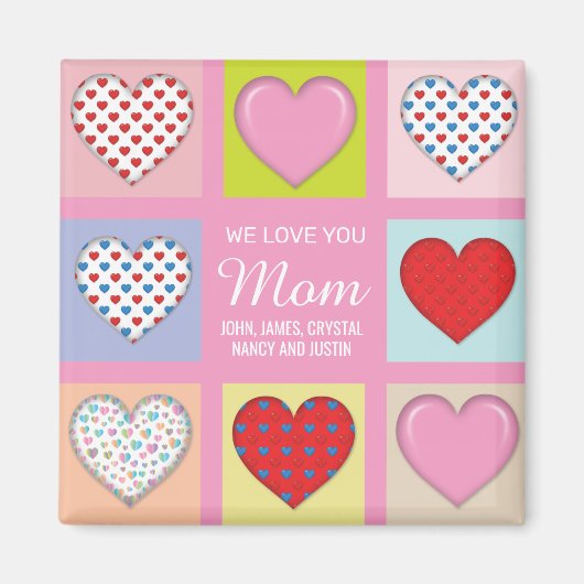 Elegant Heartful Moeder Day Design Magnet Magneet (Voorkant)