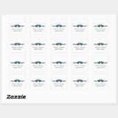 Elegant Hearts Wedding Stickers, blauw Vierkante Sticker (Vel)
