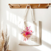 Elegant Heet Roze Bloemen Vrijgezellenfeest Custom Tote Bag