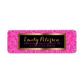 Elegant Heet Roze En Wit Glitter Etiket (Voorkant)